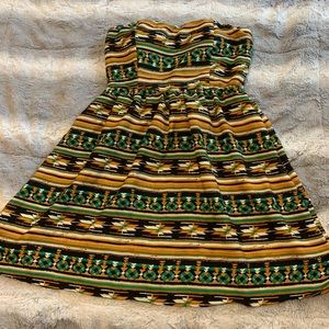 Multicolored strapless dress